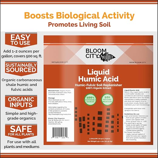 Bloom City Humic Acid – Liquid Soil Conditioner for Stronger Root Growth, Better Nutrient Uptake & Greener Grass