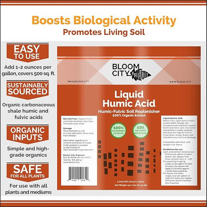 Bloom City Humic Acid – Liquid Soil Conditioner for Stronger Root Growth, Better Nutrient Uptake & Greener Grass
