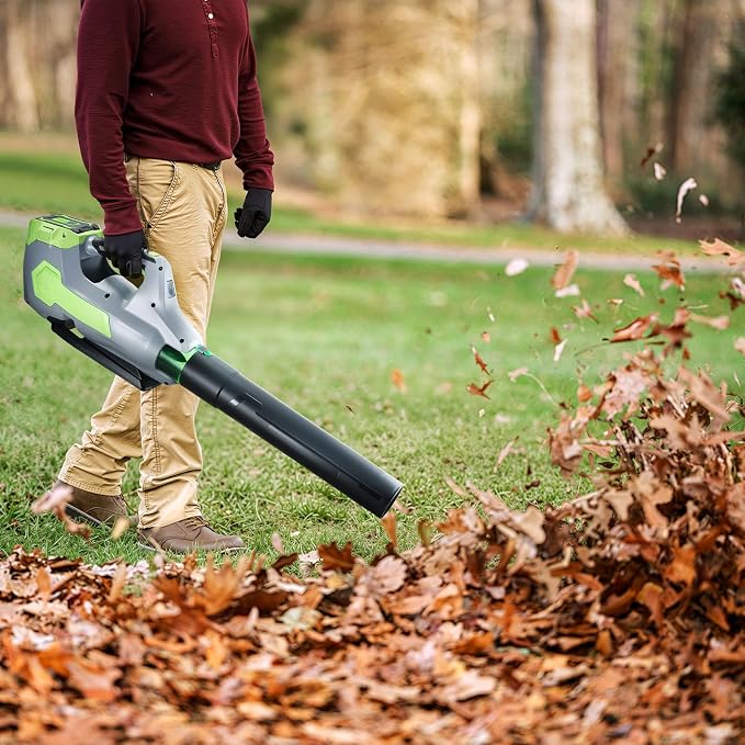 VEVOR 60V Cordless Leaf Blower with Brushless Motor, 650 CFM/125 MPH, Battery Powered Electric Leaf Blowers for Lawn Care with 5Ah Battery and Fast Charger, 3 Speed Control