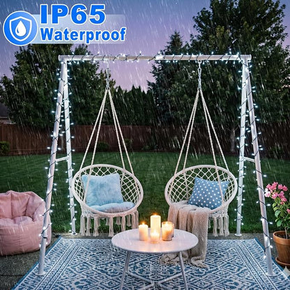 White Christmas Lights Outdoor, 66FT 200 LED Christmas Tree Lights Waterproof with 8 Modes, Plug in Connectable String Lights for Outside Bedroom House Patio Garden Party Decorations