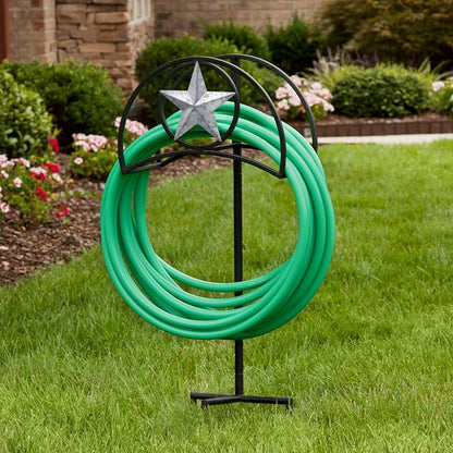 Liberty Garden Products 122-KD Galvanized Star Hose Stand, Black