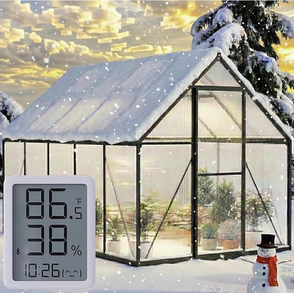 6X10FT Enhanced Aluminum Small Greenhouse for Outdoors with Thermometers | Easy Assembly, UV-Resistant Panels, Built-in Reinforcement, Lockable Sliding Door, Roof Vent, For Vegetable, Flower and Herb