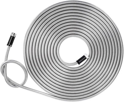 Beaulife Metal Garden Hose 25 ft Flexible No Kink Lightweight RV Drinking Water Hose Extension Leader Hose Heavy Duty Outdoor