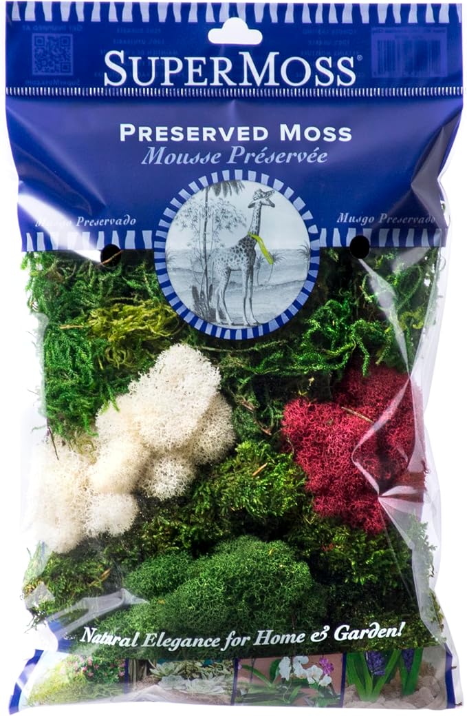 SuperMoss (23308) Moss Mix – Premium Decorative Moss for Crafts, Terrariums, Wedding & Table Décor, 80.75 cu in, Christmas