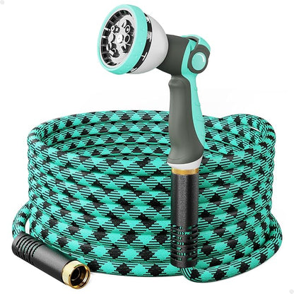 WELLUCK 25 FT Garden Hose - Ultra-Strong 3750D, Flexible Water Hose, Lightweight Non-Expanding hose with 10 Function Sprayer, Leak proof, Pressure Resistant for Yard, Outdoor