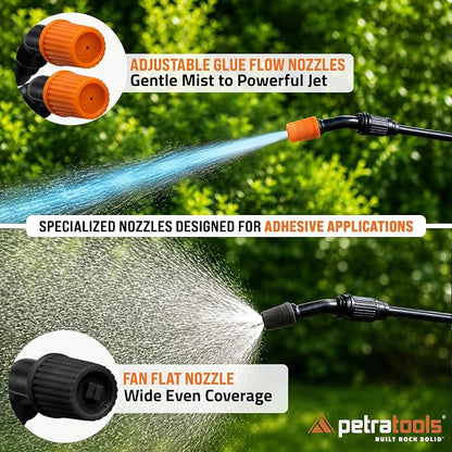 PetraTools LOCKSCAPE Mulch Glue Sprayer 1 Gal - Standard Kit (HD101) | Pump sprayer for mulch glue, rock glue, landscape adhesive, fertilizer, weed killer and lawn and garden chemicals