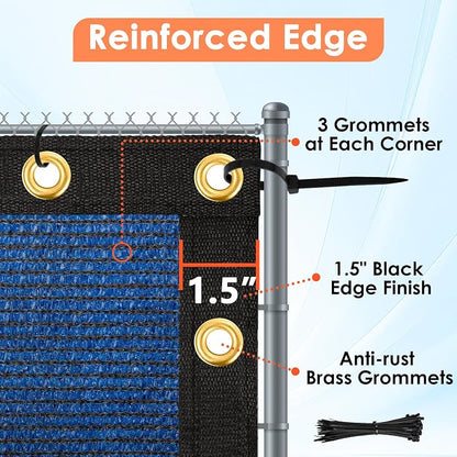 i COVER 6x25ft Fence Privacy Screen, Heavy Duty Privacy Fence Screen, Outdoor Shade Cloth Mesh Barrier, Cable Zip Ties Included, Blue