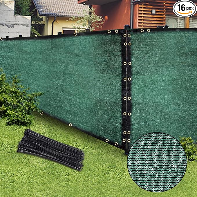 Green 5FT X 50FT Outdoor Privacy Screen Fence & Mesh Shade Net Cover, Ideal for Garden and Backyard - Enhances Privacy for Fencing & Chain Link, Perfect for Patio Privacy Wall, Slats，Freestanding