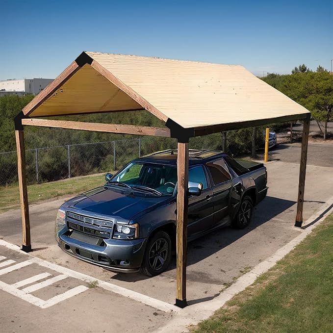 14 PCS 30° Slanted Pergola Kit for 4" x 4" Wood Pergolas, DIY Roof Pergola Brackets, for Gazebo, Pergolas, Gardens, Wood Stand Sheds, Metal Gazebo Kits - with Screws