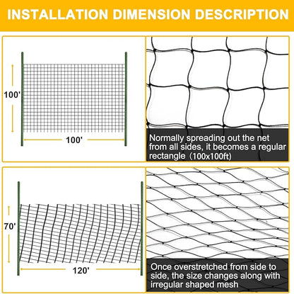 BSTPCOO 100'x100' Bird Netting for Chicken Coop, Heavy Duty Nylon 1" Mesh Poultry Netting Chicken Nettings Roof Hawk, Aviary Nettings Deer Fence Garden Net for Fruits Trees Plant