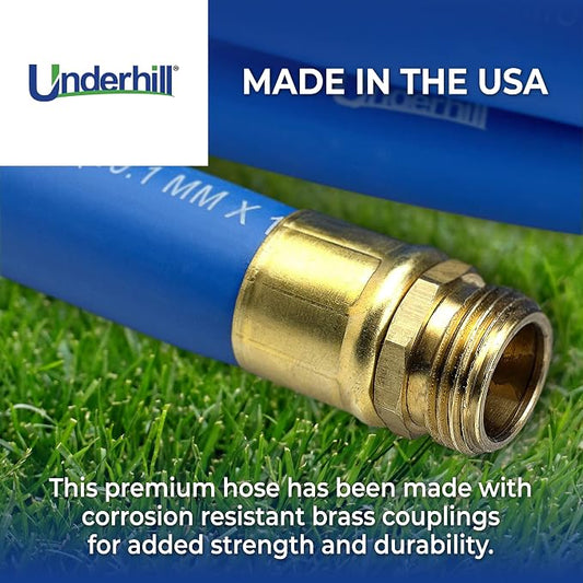 Underhill ShortyPro UltraMax Commercial Garden Water Hose, Lightweight, Heavy-Duty, Flexible, Anti-Kink, 1200 psi, H10-S10, 1 Inch x 10 ft, Blue