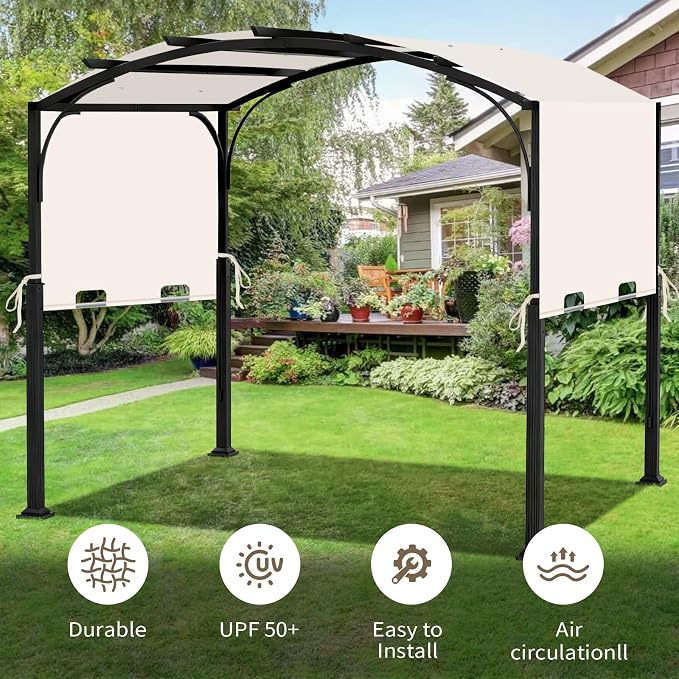 85"x 208" Universal Pergola Shade Cover, Garden Shade Replacement for 17x7.4 Ft Outdoor Pergola Structure, Patio Gazebo Canopy, Porch, Balcony Waterproof Top (Cover Only, Beige)