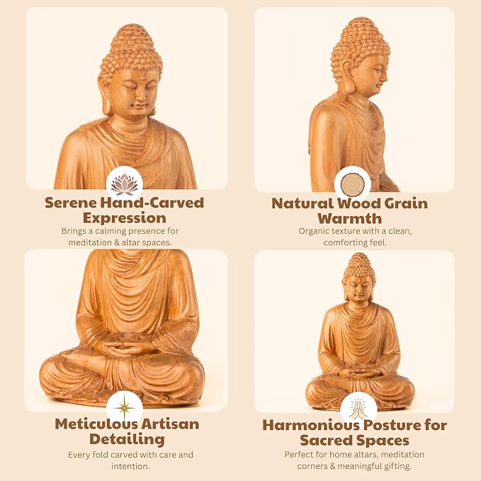 Buddha Statues for Home Decor, Meditation Accessories, Zen Decor, Spiritual Decor, Small Buddha Statue, Yoga Gift for Women and Men, Religious Statues Indoor