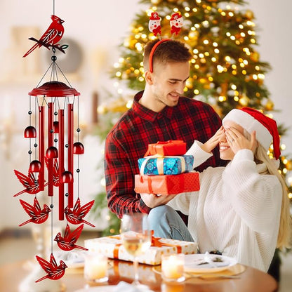 YHmall Cardinal Wind Chimes for Outside, Dad Gifts Soothing Tones Memorial Wind Chime for Garden, Yard, Patio Decor, 35" Cardinal Gifts for Women Windchimes Outdoors for Christmas, New Year