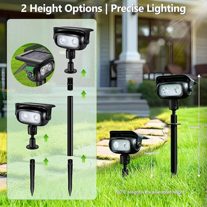Brizled Solar Spot Light Outdoor Color Changing RGB LED Landscape Spotlight | 360° Rotation; 9 Colors & 11 Modes; IP65 Waterproof; Stake or Wall Mounted for Halloween Christmas Yard Tree Garden Pathway