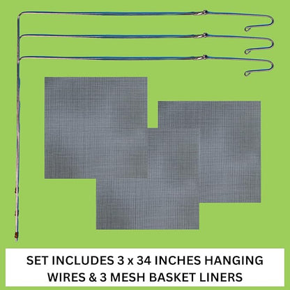 Orchid Basket Making Kit for 3 Strong 10 Inches Wide Wooden Hanging Orchid Baskets for Outdoors with Hangers, for Orchids, Staghorn Ferns, Handmade Rustic Wood Vanda Baskets, Staghorn Fern Mount