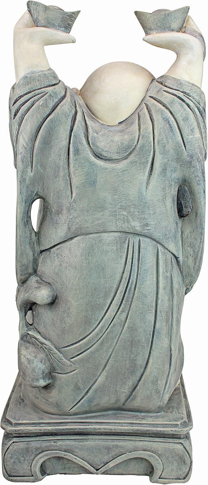 Design Toscano Jolly Hotei Laughing Man Asian Decor Indoor/Outdoor Garden Statue, 26 inches tall, Cast Stone Resin, Two Tone Stone Finish