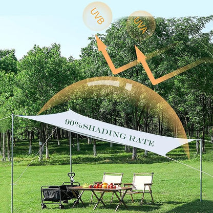 90% White Shade Cloth, 8 x 10 FT Sun Shade Sails for Patio, Garden, Greenhouse, Plant, Chicken Coop, Dog Kennel, Backyard, Balcony