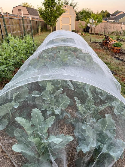 Garden Netting Kit for Raised Beds,10x33ft Ultra Fine Insect Netting Garden Bed Covers & 6 Sets of 8ft Fiberglass Garden Hoops (8 Sets Garden Hoops with Green10x33ft Garden Netting)