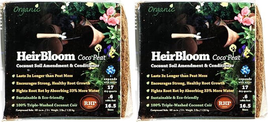SuperMoss (01510 HeirBloom Coco Peat Soil, Mini Bale (0.6 ft3) (Pack of 2)