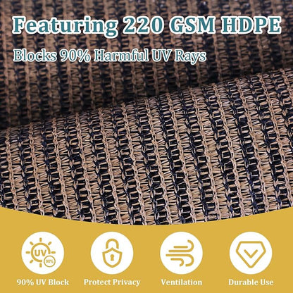 Shade&Beyond Outdoor Roller Shades with Splicing Design, 8' W x 6' H Cordless Patio Roll Up Blinds, Exterior Shade Cloth Roll for Porch, Gazebo, Pergola, Balcony, Mocha