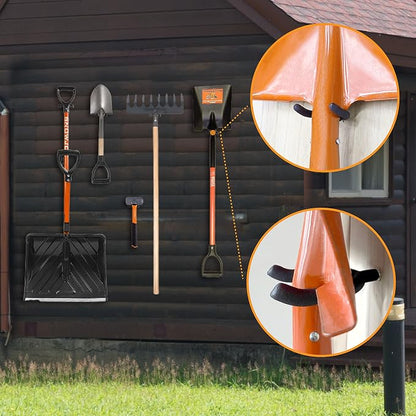 HUHOLE 6 Pack Screw in U Hooks Garage Storage Organizers | Shovel Holders with 30 lb Capacity for Garden Tools, Power Equipment, Rakes, Weed Trimmers, Ladders and Extension Cords