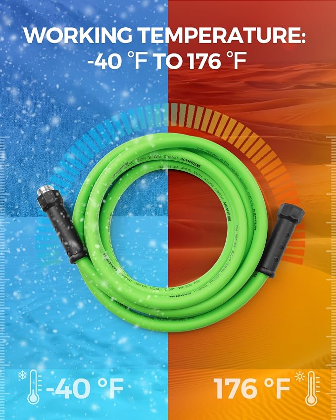 Garden Hose 15 FT x 5/8″, Short Garden Water Hose with Swivel Handle, 200 PSI Working, 450 PSI Burst, Lightweight Flexible Water Hose for Lawn, Yard, Car, All-Weather Outdoor Use, G15GH06