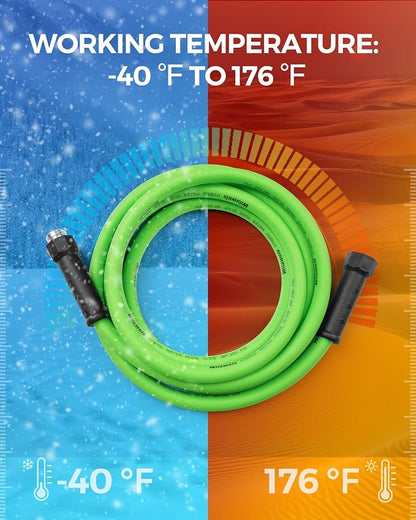 Garden Hose 15 FT x 5/8″, Short Garden Water Hose with Swivel Handle, 200 PSI Working, 450 PSI Burst, Lightweight Flexible Water Hose for Lawn, Yard, Car, All-Weather Outdoor Use, G15GH06