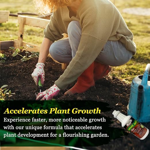 Medina Garrett Juice Plus -Liquid Plant Food & Fertilizer for Houseplants, Lawn, & Garden | Foliar Solution & Growth Enhancer, Ideal for Potted & Patio Plants | Nitrogen-Rich Liquid Fertilizer - 1 Qt.