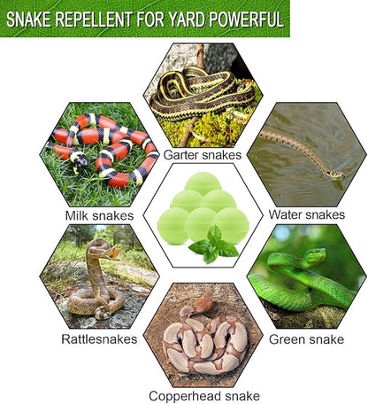 50 Pack Snake Be Gone for Yard Powerful Pet Safe,Moth Balls for Lawn Garden Camping Fishing Home to Repels Snakes and Other Pests