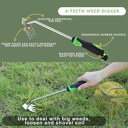 Weed Puller Tool 3pcs, 2026 New Portable Weeder Tool, Weeding Tool with Stainless Steel, Garden Tools for Plant & Weeding, Crack Weeder Tool, Weed Remover Tool for Farm & Backyard