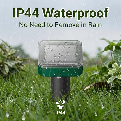 Solar Powered Mole Repeller Gopher Deterrent Outdoor Groundhog Repellent Ultrasonic Snake Armadillo Repeller Waterproof Effective for Yard Lawn Garden (8, Dark Green)
