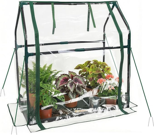 PROWORX Mini Greenhouse 36"×18"×33" Small Greenhouse Seed Starting Waterproof Floor Mat Portable Greenhouse Patio Balcony and Garage Indoor & Outdoor