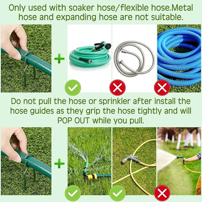 Taiyin 20 Pcs 3/4 Inches Garden Hose Guide Stakes Holder Garden Hose Green Holder Spike for Outside Yard Lawn Flower Beds Irrigation Sprinkler Protect Plant