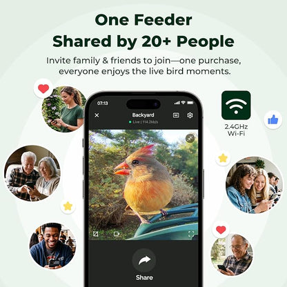 Kiwibit Smart Bird Feeder with 4K AI Camera Solar Powered | AI Identification Bird Species 10,000+, 4K Video Live Stream, 8MP Photos, Real-Time Bird Alert, Backyard Birdwatching Gift