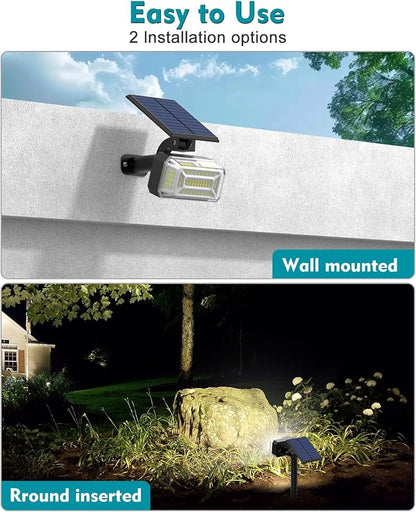 Solar Spot Lights Outdoor Waterproof IP65, [102 LEDs /6 Pack] Solar Spotlights with Adjustable Light & Panel, 4 Modes Landscape Flood Powered Lights for Outside Yard Garden Pathway(Cool White)