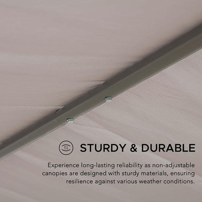 SUNJOY 10' x 10' Outdoor Pergola, Darkeford Metal Pergola with Grey Sling Fabric Sun Shade Canopy for Outdoor Patio, Garden,Yard, Deck, Entertaining
