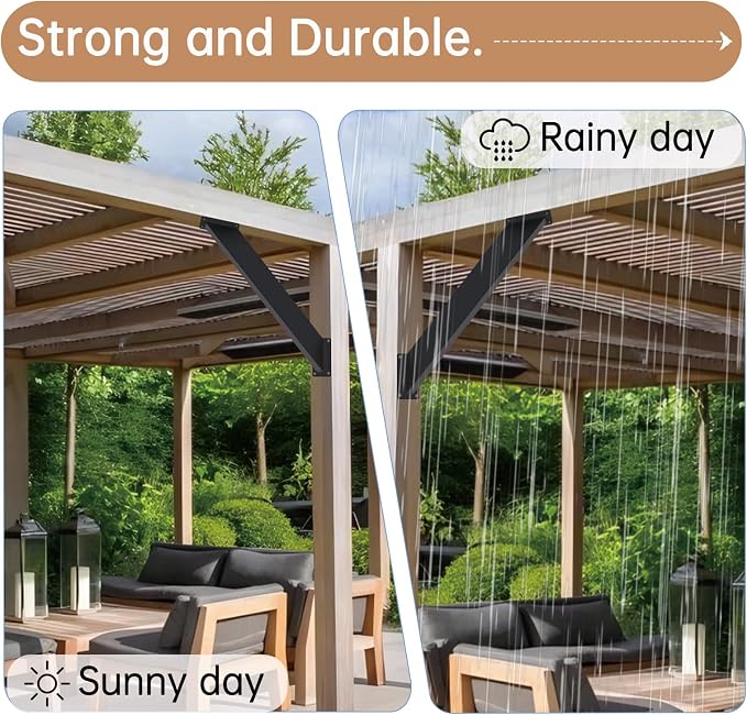 12 Pcs 45 Degree Angle Support Bracket for Pergola | Heavy Duty Wooden Post and Beam Connectors For wooden structures such as gazebos|tree houses|cabins and patio kit