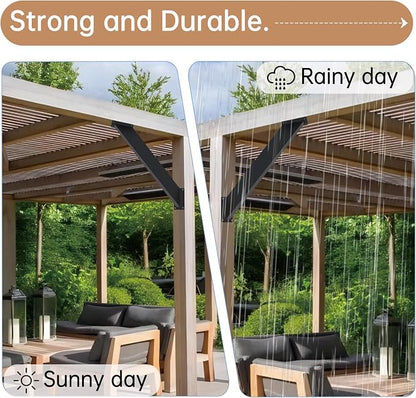 4 Pcs 45 Degree Angle Support Bracket for Pergola | Heavy Duty Wooden Post and Beam Connectors For wooden structures such as gazebos|tree houses|cabins and patio kit