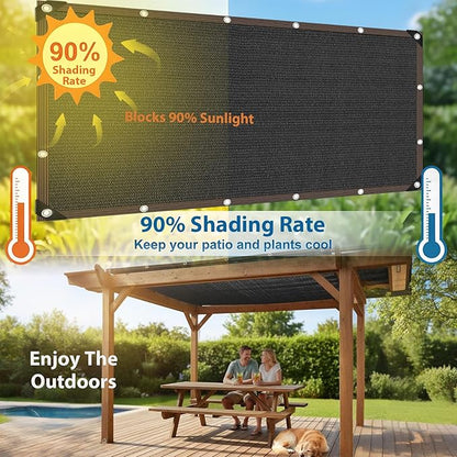 90% Shade Cloth, Chicken Coop Shade Cover, Sturdy Sunblock Mesh Tarp with Grommets for Patio Plants Greenhouse Kennel Porch Pergola Sun Protection Neting Cover, 6.5 x 10 FT