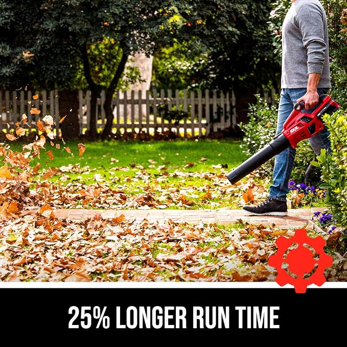 Skil PWR CORE 40 Brushless 40V 530 CFM Cordless Leaf Blower Kit, Variable Speed with Power Boost & SNR0001 Round Nozzle for Blower BL4713-10/BL4713C-11