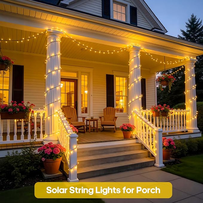 JMEXSUSS 600 LED Solar Christmas Lights, 206.7ft Warm White String Lights | Christmas Lights Outdoor Waterproof, 8 Modes Solar String Lights for Yard Patio Tree Garden Wedding Party Christmas Decor