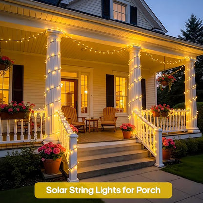 JMEXSUSS 600 LED Solar Christmas Lights, 206.7ft Warm White String Lights | Christmas Lights Outdoor Waterproof, 8 Modes Solar String Lights for Yard Patio Tree Garden Wedding Party Christmas Decor