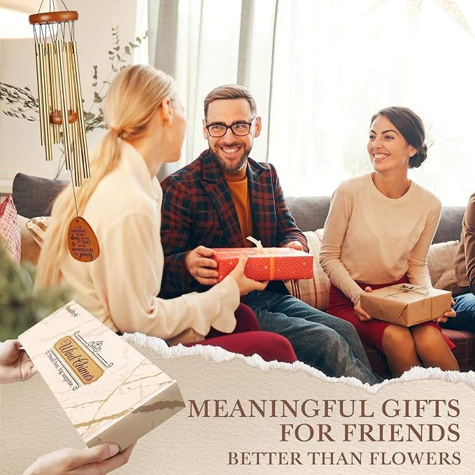 SteadStyle Friendship Gifts for Women, Wind Chime for Best Friends, Friend Gifts for Men - Wonderful Friendship Presents for Special Women BFF Wind Chimes for Garden Patio Backyard