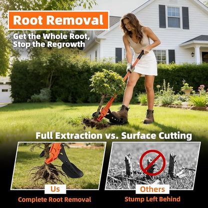 Heavy Duty Tree & Sapling Puller Tool, High-Strength Manganese Steel Root Removal Tool for 1/4" to 2" Woody Stems, Small Trees, Brush and Invasive Plants, for Lawn, Yard, Garden and Farm | Sapling Puller Tool