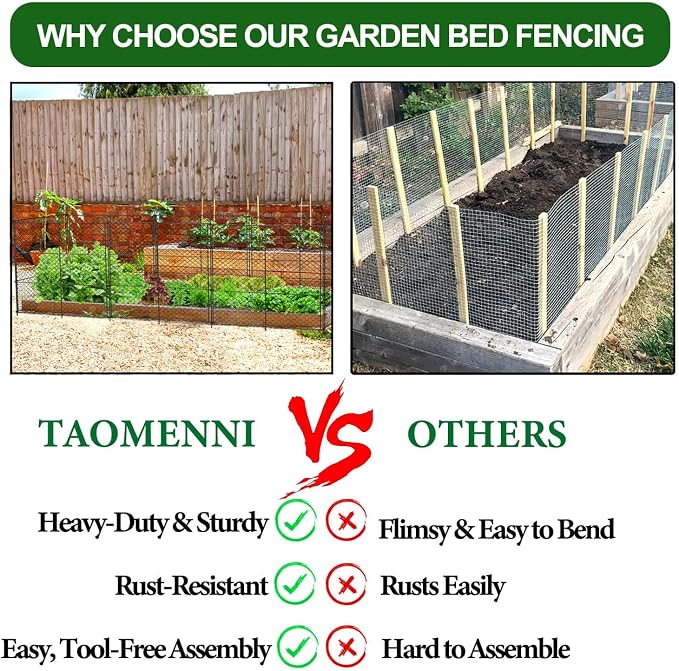 8 Panels Chicken Wire Plant Protectors, 19ft(L) x 24in(H) Plant Protectors from Animals, Raised Garden Bed Fencing, Garden Protection Bunny Barricades from Chicken Squirrels for Vegetables
