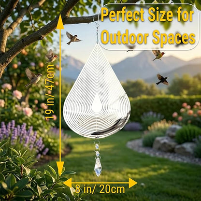 Reflective Bird Deterrents for Outside – Bird Repellent Devices Outdoor – 3D Wind Spinners Outdoor Garden Decor – Bird Repellent to Keep Woodpecker & Pigeons Away from Window Roof (Style 6)