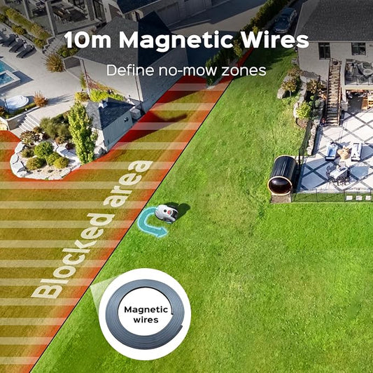 YARDCARE V100 Robotic Lawn Mower – Visual Navigation & Smart Obstacle Avoidance, Adjustable Cutting Height 0.8–2.4 in, Low-Noise Auto Mowing for Small Lawns up to 1,600 sq ft