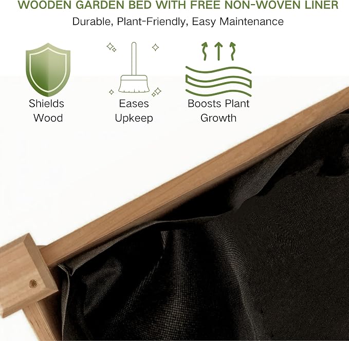 8×2ft Wooden Horticulture Raised Garden Bed Divisible Elevated Planting Planter Box for Flowers/Vegetables/Herbs in Backyard/Patio Outdoor, Acorn Brown, 96 x 24 x 9in