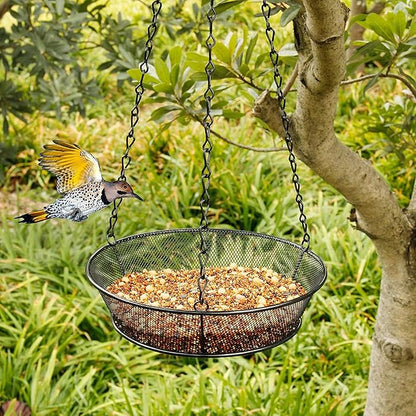 Bird Feeder, Hanging Bird Feeders for Outdoors Metal Mesh Birdfeeder Tray | Original Bird Feeder Tray, Bird Feeder for Outside Hanging Metal Mesh Platform